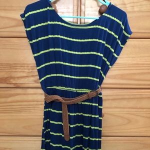 Blue and Yellow Striped Sundress
